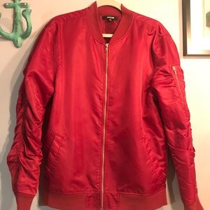 Men’s red bomber jacket